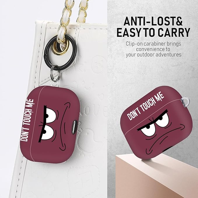 Compatible with Airpods Pro 3 Case(2025),Don't Touch Me for Airpods Pro 3rd Generation Cases Cover with Lanyard Soft Silicone Cute Shockproof Cover for Women Men,Black