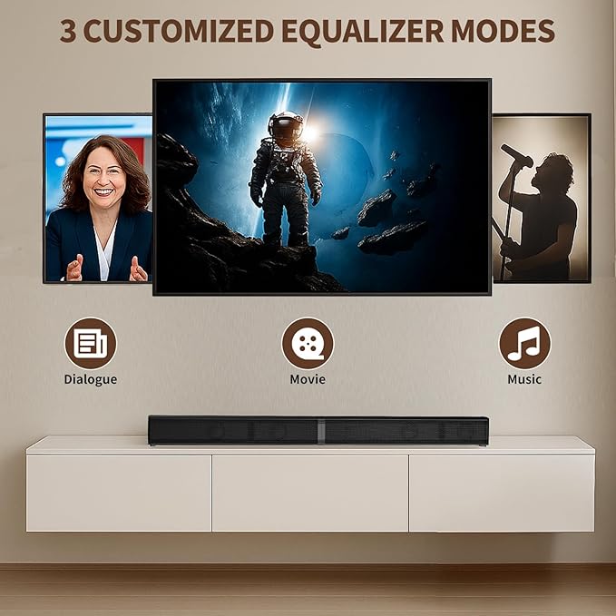 2.2 CH Soundbar for Smart TV, 2-in-1 Detachable Sound Bar for TV, Gaming Monitor, Surround Sound System, Bluetooth 5.3/HDMI-ARC/Optical/AUX Connections