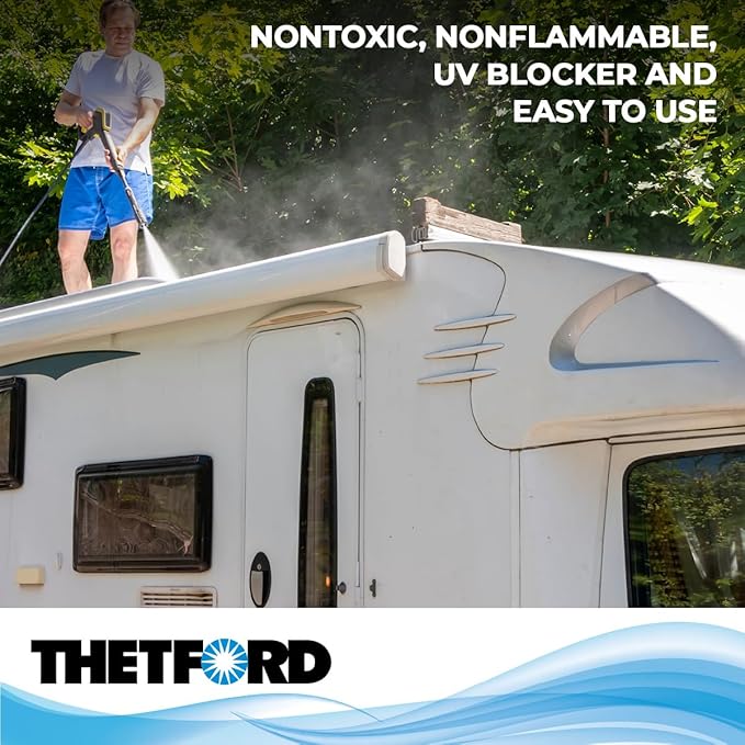 Premium RV Rubber Roof Cleaner & Conditioner - Non-Toxic - Non-Abrasive - Biodegardable - 1 Gallon - Thetford 32513