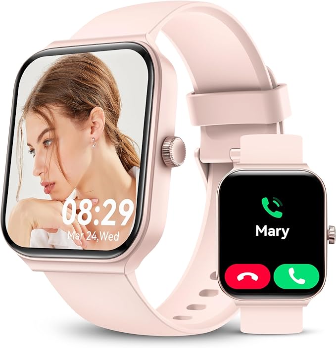 Smart Watch for Women Men, Smartwatch 1.83'' Alexa Built-in Fitness Tracker IP68 Waterproof Watch for Women Compatible for Android & iOS with Bluetooth Calls, IP68 Heart Rate/Sleep/SpO2 Monitor, 110+