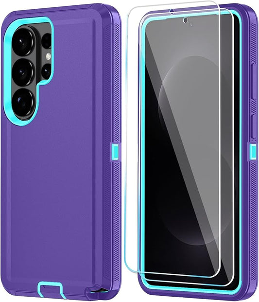ONOLA Phone Case for Samsung Galaxy S26 Ultra Case with HD Screen Protector, Heavy Duty Shockproof & Dropproof 3-Layer Cover Phone Case for Galaxy S26 Ultra 6.9'',PurpleSkyBlue