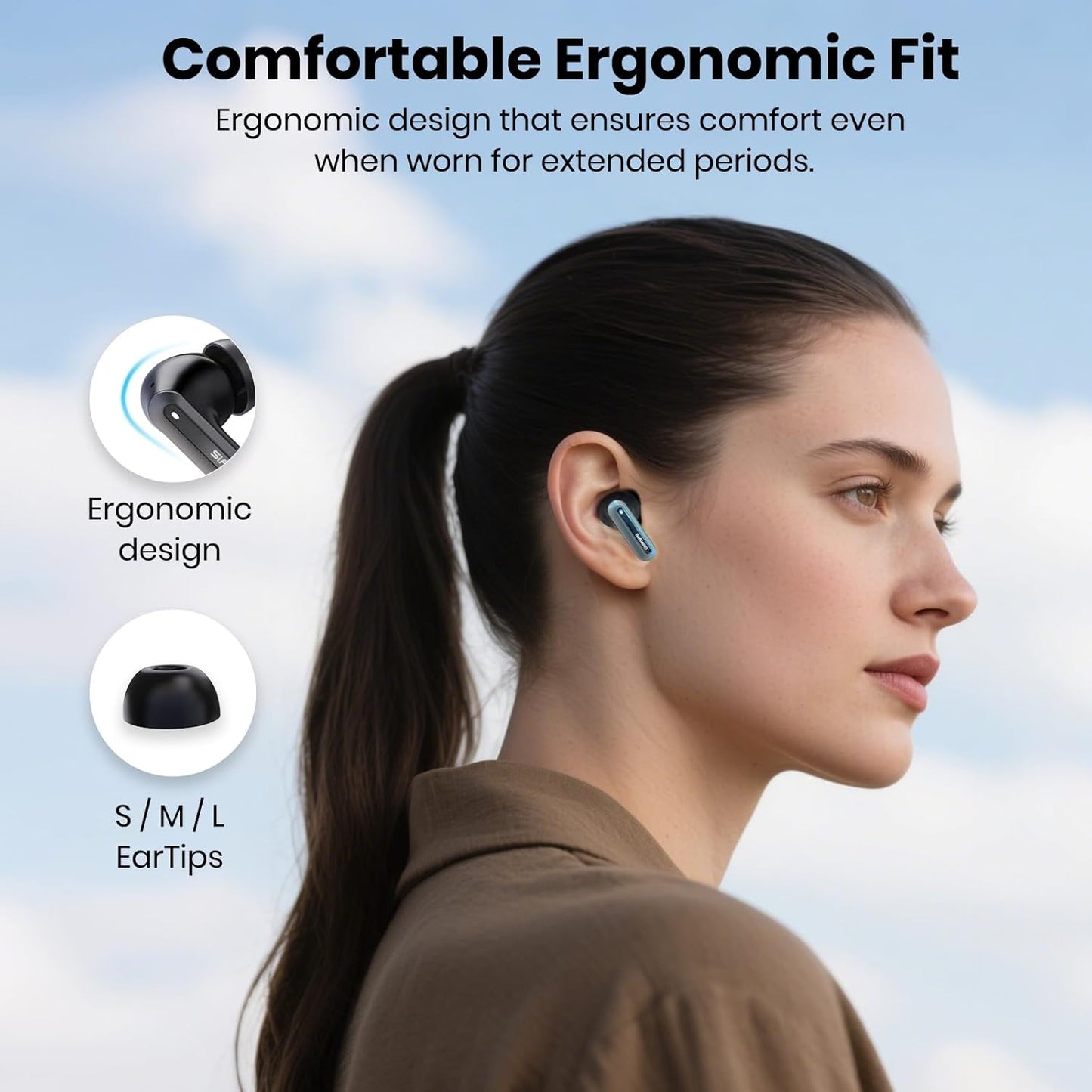 Wireless Earbuds with ANC & Phone Stand Case – Bluetooth 5.4, 70H Playtime, 35dB Noise Cancelling