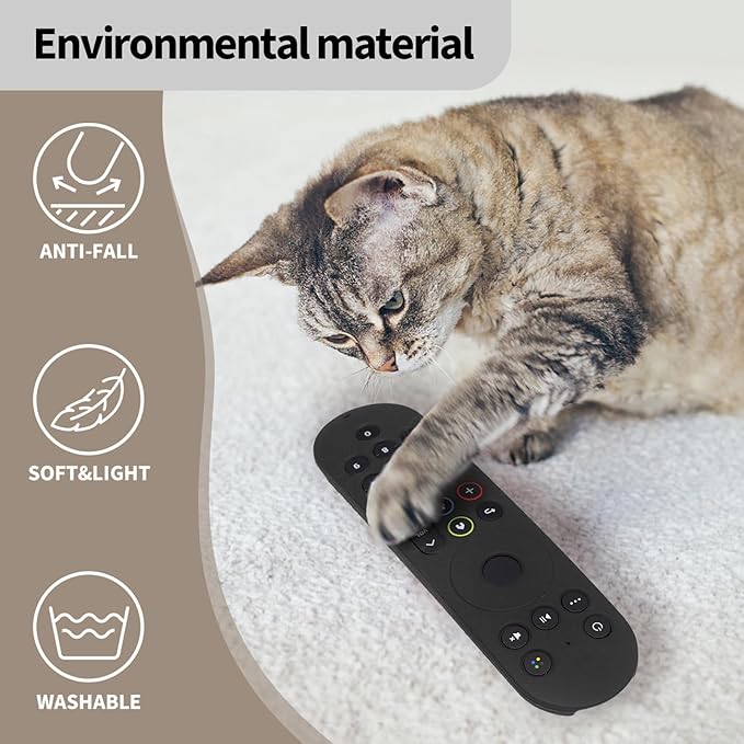 Hi Color Silicone Cover for XR100 Xfinity Xumo Stream Box Remote Cover Xumo Streaming Box Remote Case Shockproof Anti-Slip Silicone Sleeve with Lanyard (Black)