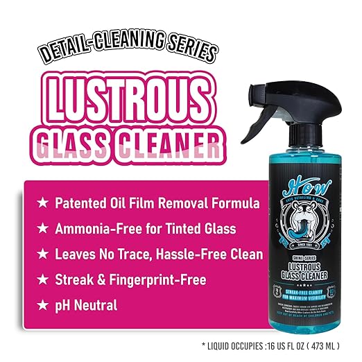 H.O.W Shine Series Lustrous Glass Cleaner｜Streak-Free Window Washer Spray｜Tint-Safe & Ammonia-Free｜Windshield Wiper Fluid & Oil Film Remover｜for Car Windows, Shower Doors, Mirrors, and More (16 oz)