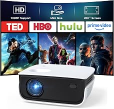 Mini Projector, NICPOW Upgrade Portable Outdoor Movie Projector, 1080P and 200" Supported Small Projector Compatible with TV Stick, Phone, PS5, HDMI, USB for Home, Bedroom, Gaming, Outdoor Use - Image 1