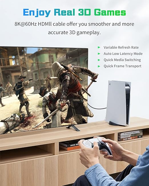 Duttek 8K HDMI 90 Degree Adapter 1Ft/30cm,[48Gbps, Extreme Slim/Thin ] Down Angle HDMI Male to Female Cable Support 8K@60Hz 4K@120 7680P for TV, Laptop, Projector, Monitor, Xbox