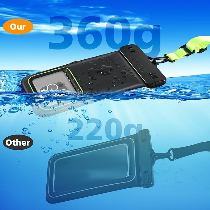 Waterproof Phone Pouch Case Floating, Waterproof Cell Phone Lanyard Bag/Holder for iPhone, Samsung Galaxy, Pixel, Universal Dry Bag for Travel, Beach, Shower, Pool, Kayaking,Snorkeling-2 Pack