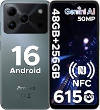 Note 56 Plus Mobile Phone Android 16 Smartphone, 48GB + 256GB/2TB TF Expand, 6.56" HD+ 90Hz Display, 6150mAh Battery, 50MP+8MP AI Camera, NFC/OTG/Side Fingerprint, 4G Dual SIM Unlocked Phones
