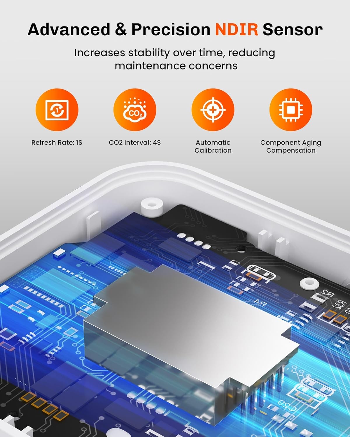 CO2 Monitor — NDIR Sensor, Real-Time Air Quality Display