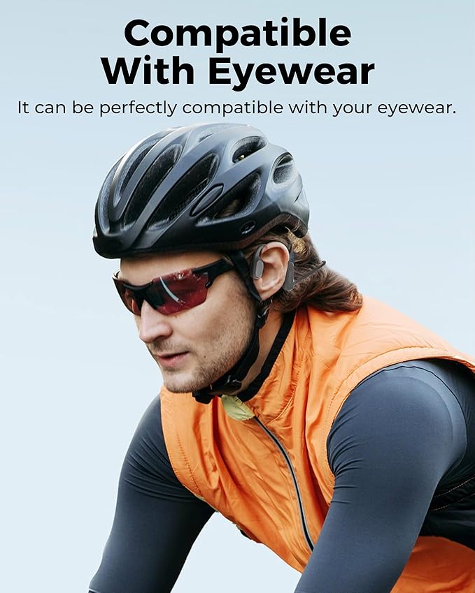UltraComfort Open-Ear Bone Conduction Headphones - Wireless Bluetooth 5.3 Headsets, IPX5 Waterproof, 8H Playtime, Glasses-Friendly Design for Sports & Daily Use