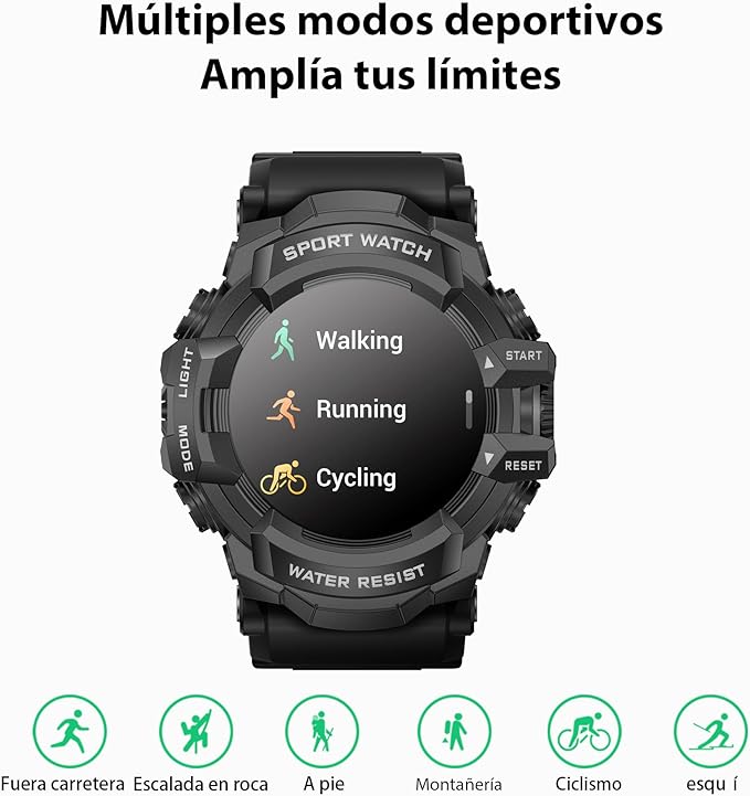 MIDDOW Military Smart Watch with Flashlight (Answer/Make Call) Compass, Pedometer/Heart Rate/Sleep/100+ Sports Modes, Fitness Tracker IP68 Waterproof, Long Battery Life Android & iOS (Black)