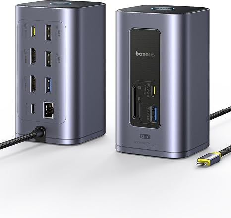 Baseus Spacemate Nomos Air Docking Station 12-in-1 for Dual Monitor Windows - Image 5