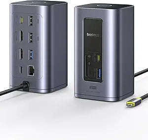 Baseus Spacemate Nomos Air Docking Station 12-in-1 for Dual Monitor Windows - Image 1