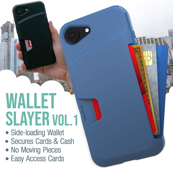 Smartish iPhone 17e/16 Wallet Case + 2-Pack Tempered Glass Screen Protector Bundle