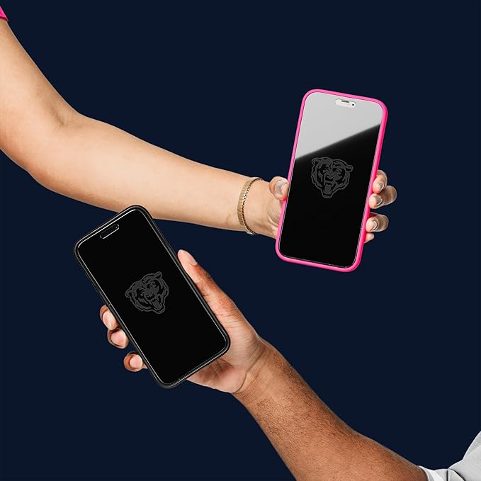 NFL Chicago Bears Clear Screen Protectors for iPhone 15 Pro Max/15 Plus/16 Plus - with Disappearing Logo - Scratch-Resistant and Easy-to-Install Screen Protectors (Includes Installation Tray)