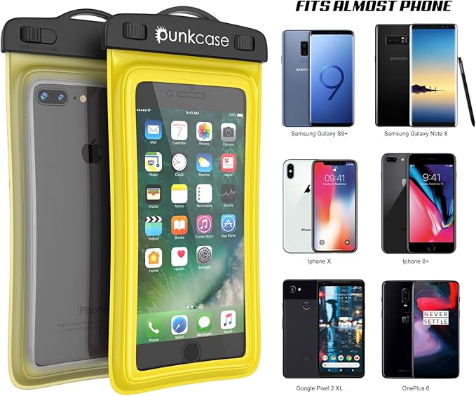 Waterproof Phone Pouch, PunkBag Universal Floating Dry Case Bag for Most Cell Phones incl. iPhone 8 Plus & Samsung Galaxy S9 | Perfect for Keeping Your Cellphone & Valuables Dry and Safe