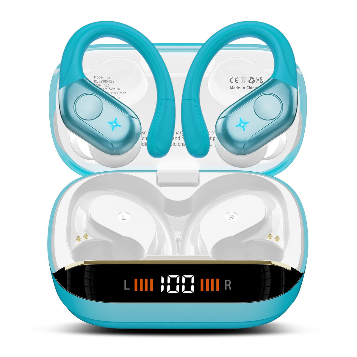 Wireless Headphones Sports, 75Hrs Bluetooth 5.4 Earbuds, Bass Hi-Fi Stereo