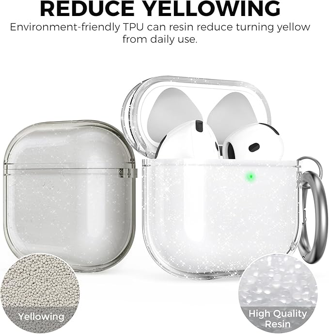 AhaStyle Clear Airpods 4 Case Cover with Cleaning Kit [Anti-Yellowing] Soft TPU Protective Covers Skin Designed for Apple AirPods 4th Generation 2024 Support USB-C Charging Case and Wireless Charging