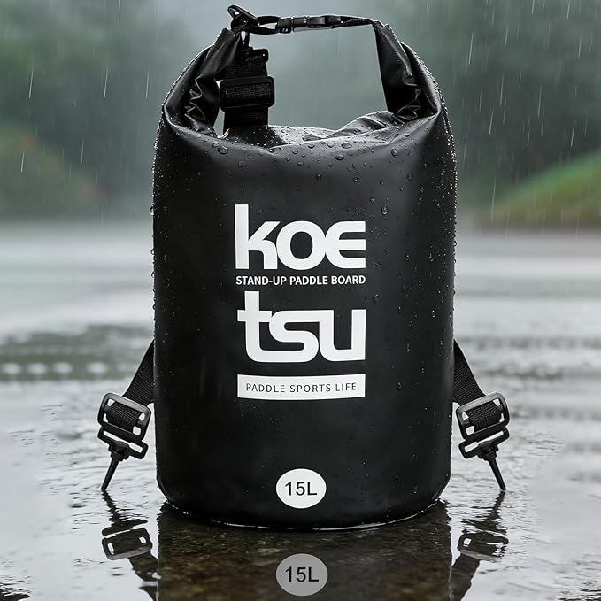 KOETSU 15L Stand-Up Paddle Board Dry Bag, Waterproof Roll-Top Deck Bag for Kayaking, Boating, Fishing, Snorkeling – Lightweight Portable Pouch for Gear, Phone, Keys, and Accessories