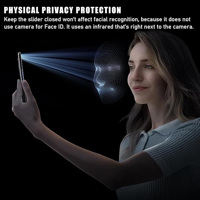 Front Camera Cover,Updated Webcam Cover Compatible for iPhone 14Pro/14 Pro Max,Protect Privacy and Security,Not Affect Face ID, 2 Pack-Black