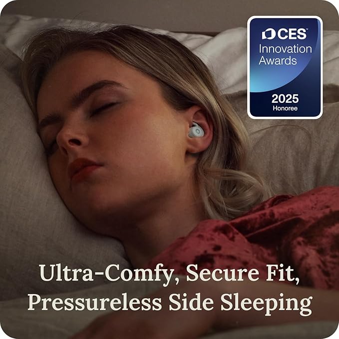 Ozlo Sleepbuds® | Comfortable Side Sleeper Headphones | Up to 10 Hours of Bluetooth LE Streaming | Science-Backed Sleep Sounds | Snore Blocking Comfortable Earbuds (Renewed)