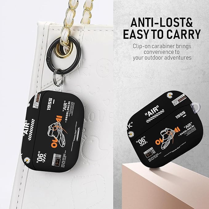 for Airpods Pro Case, Cute Cool White Shoes Pattern TPU Soft Cases for Airpods Pro Case 1st Gen, Shockproof for Airpods Pro 2019 Case Men Women with Cleaner Kit & Keychain