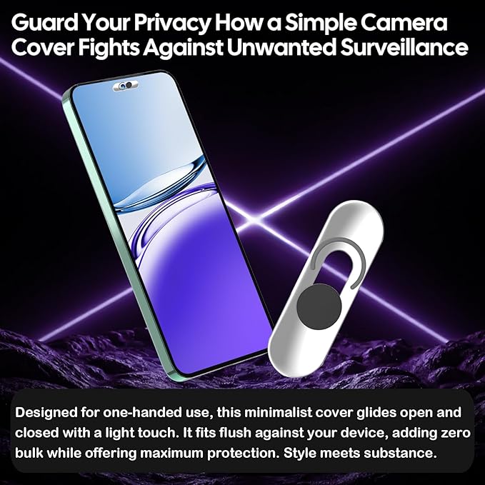 Front Camera Cover,Smartphones Webcam Cover Protect Privacy, Camera Privacy Covers Compatible for Galaxy, Pixel & iPad, Android Privacy Protection Slide, 2 Pack-Black
