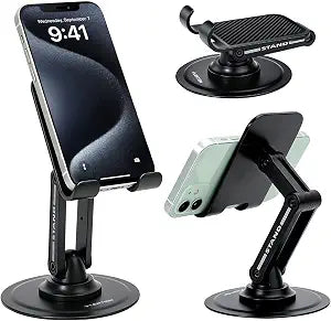 LENTION Phone Stand, 360° Rotating Foldable Adjustable Weighted Stable Base