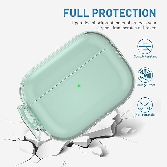 Valkit Compatible Airpods Pro 2 Case Clear with Lock, Shockproof AirPods Pro 2nd/1st Generation Case Soft Transparent Protective Cover with Lanyard iPods Pro 2 Skin for Airpods Pro 2nd/1st Gen