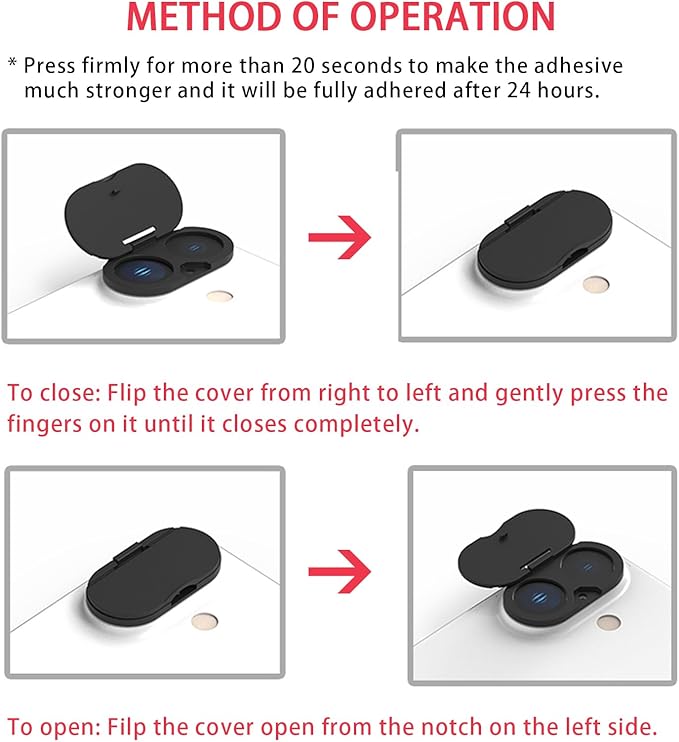 Phone Camera Lens Cover Compatible for Phone 17/16/16 Plus,Camera Lens Protector to Protect Privacy and Security,Strong Adhesive Black-2 Pack