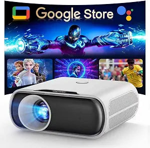 4K-Projector with GoogIe TV, Goiaey 2500 ANSI Projector with WiFi and Bluetooth, Built-in Official Apps, GoogIe Voice, DoIby Audio, HDMI ARC CEC Native 1080P Movie Projector (white)