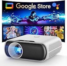 4K-Projector with GoogIe TV, Goiaey 2500 ANSI Projector with WiFi and Bluetooth, Built-in Official Apps, GoogIe Voice, DoIby Audio, HDMI ARC CEC Native 1080P Movie Projector (white) - Image 1