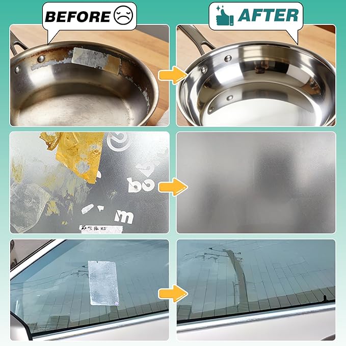 Adhesive Remover, 4.06 fl oz Super Glue Remover Spray with Scraper and Towel, Powerful Stickers Remover for Cars, Windows, Floors, Quickly Removes Any Stickers, Glue, Labels and Tape Residue