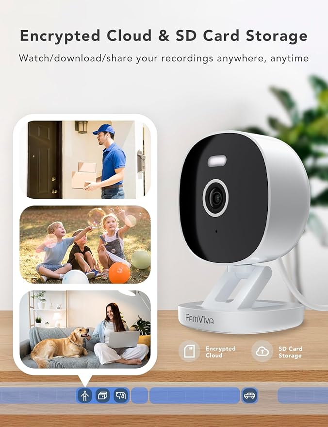 2K Security Camera, IP65 Wterproof Color Night Vision,Outdoor/Indoor for Home, Pet, Baby, Nanny, White Light & Siren, Recording, Motion Detection, Compatible with Alexa,White