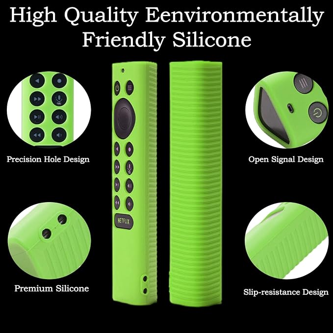 2Pack Gavyqier Silicone Protective Cover fits NVIDIA Shield TV Pro/4K HDR Remote Controller Series Anti-Slip Shockproof Glow in The Dark Glow Green&Glow Blue