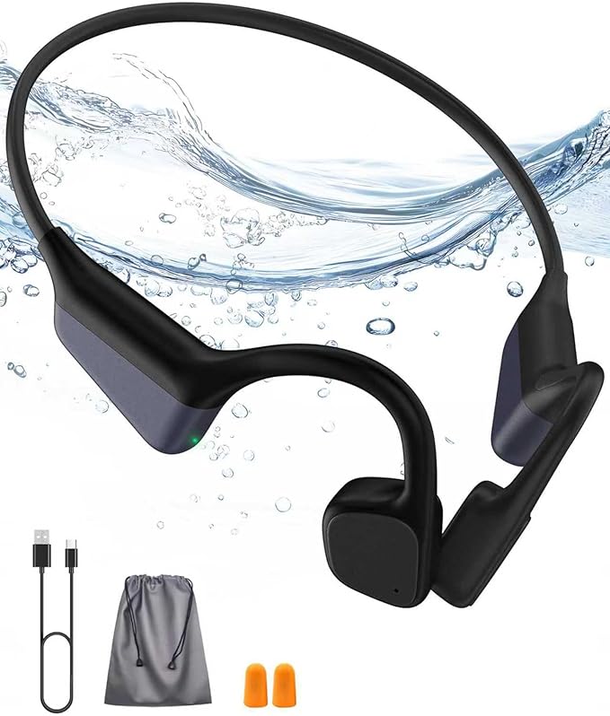 Bone Conduction Headphones Bluetooth 5.4 Open Ear Headphones with Mic, Wireless Earbuds for Running, Lightweight Sport Comfort Earbuds, IPX6 Waterproof, 18H Playtime, Couple Gifts for Him and Her Sets