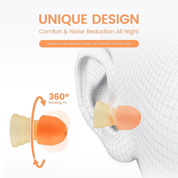 Zeroplus Ear Plugs for Sleeping Ultra-Comfortable Earplugs for Sleep,Professional Ear Plugs for Noise Reduction-26 dB, 3 Adjustable Sizes, Ideal for Sleep,Focus,Travel and Those Sensitive to Noise