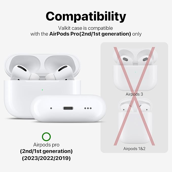 Valkit Compatible AirPods Pro Case, Clear with Lock & Cleaner Kit, Soft Shockproof Protective Case for AirPods Pro Gen 2/1