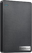 GAZELLE High-Speed 500GB Ultra Slim Portable External Hard Drive - 2-in-1 Type C & USB 3.0, Compatible with PC, Mac, Laptop, PS4, Xbox, iPad, Tablet, Mobile (Black) - 1 Year Warranty