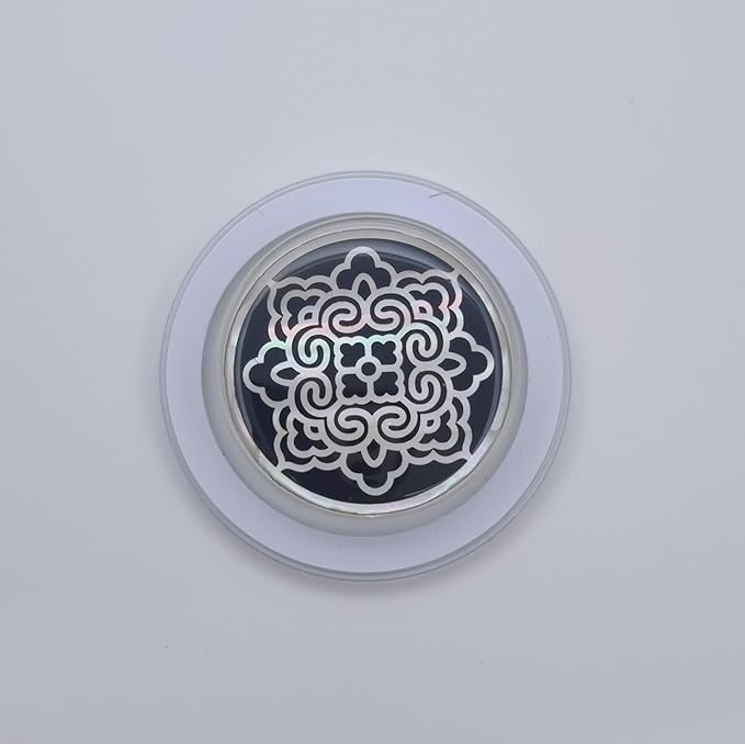 Korean Najeonchilgi Shell-Inlay Phone Grip Stand, Slim Round Phone Holder & Kickstand, Adhesive or Magnetic Back, Metal Ring Included - (Lotus Scroll)