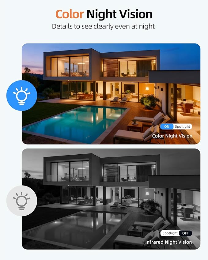 Security Cameras Wireless Outdoor, Battery Powered Camera for Home Security with AI Motion Detection, 2K Color Night Vision, 2-Way Talk, Waterproof, Siren Alarm, SD/Cloud Storage, 2.4G WiFi, 4 Pack