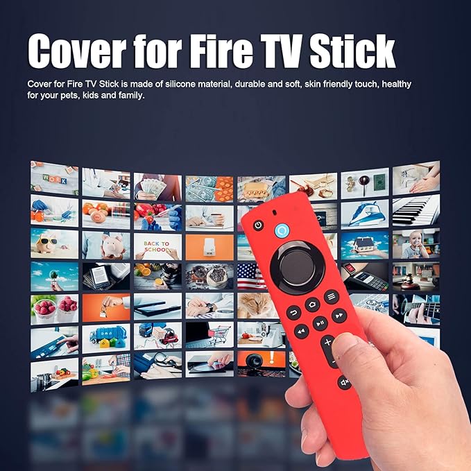 Silicone Remote Cases for Fire TV Stick 4K Max / 4K Max 2nd / Toshiba/Insignia/Pioneer/Omni Series Fire TV Alexa Voice Remote Enhanced w/Lanyard (1 Pc, Red, NOT Glow)