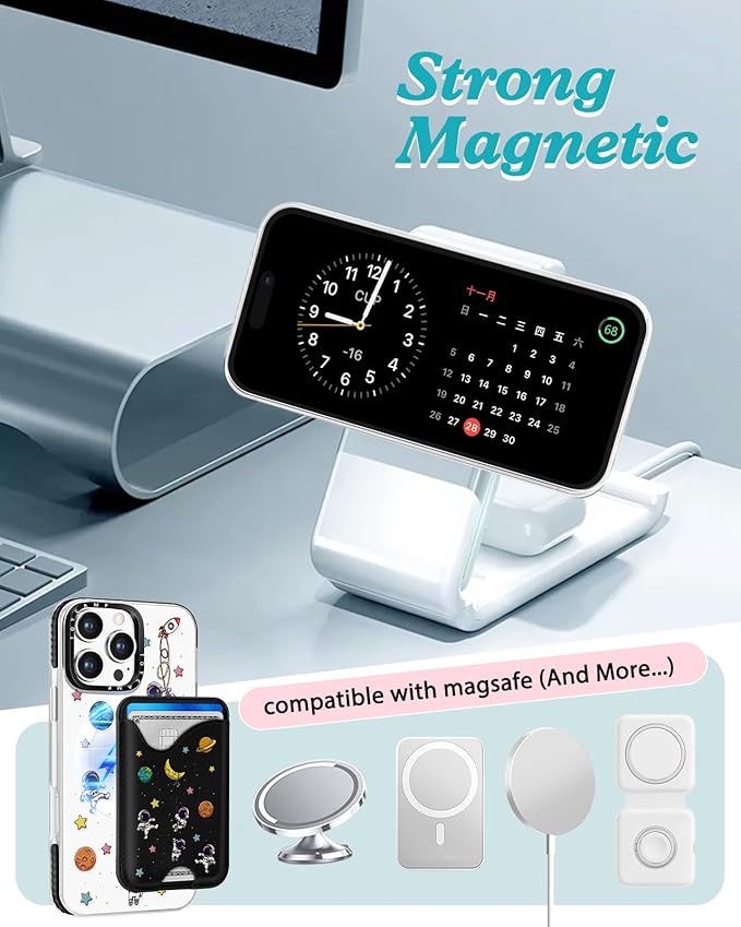 Toycamp for iPhone 16 Pro Case - Compatible with Magsafe Credit Card Holder Wallet Magnetic Cute Women Teen Girls Kawaii Girly Unique Man Boys Design Phone Cover for Apple 16 Pro 6.1"