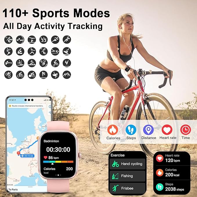 Smart Watch with AI ChatGPT built-in (Answer/Make Call), 1.91" Smartwatch for Men Women, 110+ Fitness Activity Tracker, Calories/Heart Rate/Sleep Monitor, IP68 Waterproof Step Counter for Android iOS