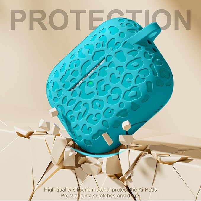 Fashion Engraving Leopard Case Compatible for Airpods Pro 2 Case Cover 2022/Airpod Pro Case Cover,Soft Silicone for Airpods Pro 2nd Generation Case,Front LED Visible