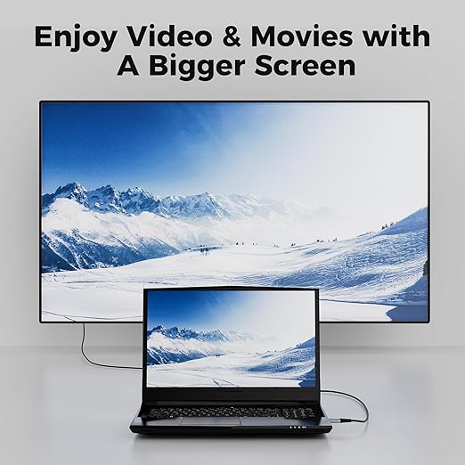 USB to HDMI Adapter Cable 4 FT, Unidirectional USB-A 3.0 to HDMI HD Audio Video, Real 2K/1080P@60Hz, for TV, Projector, Monitor, ONLY Support Windows 11/10/8/8.1/7, Mac OS, Need to Install Driver