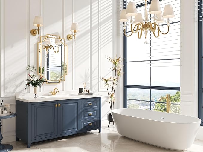 Kelly Miller 20"x30" Small Gold Bathroom Mirror for Wall Mount, Beveled Vanity Mirror for Master Bath Half Bath