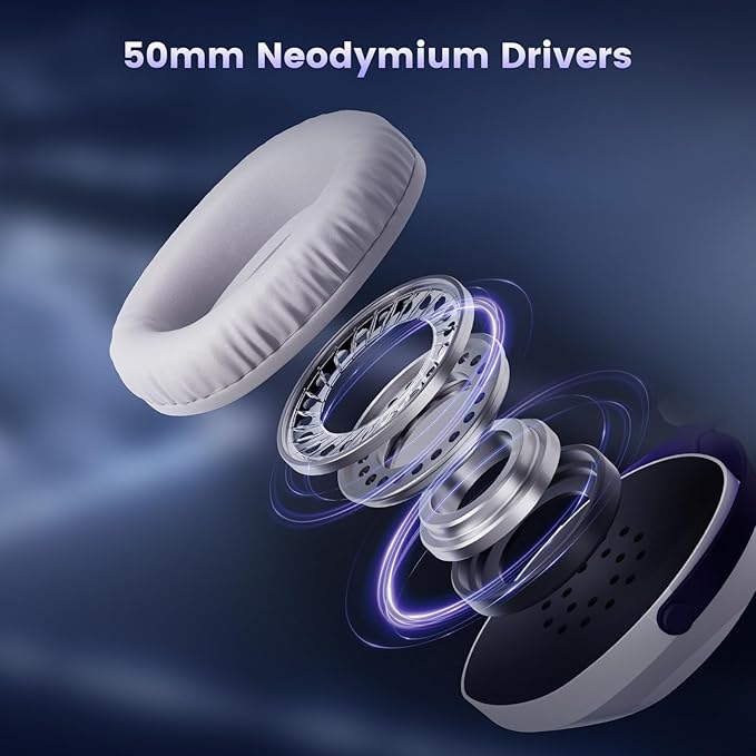 Akko GH300 Wireless Gaming Headphone, Quad-Mode Connectivity White Headset with 50mm Drivers, Virtual 7.1 Surround Sound, Noise Cancelling Mic, RGB Lights Compatible with Laptop, Desktops