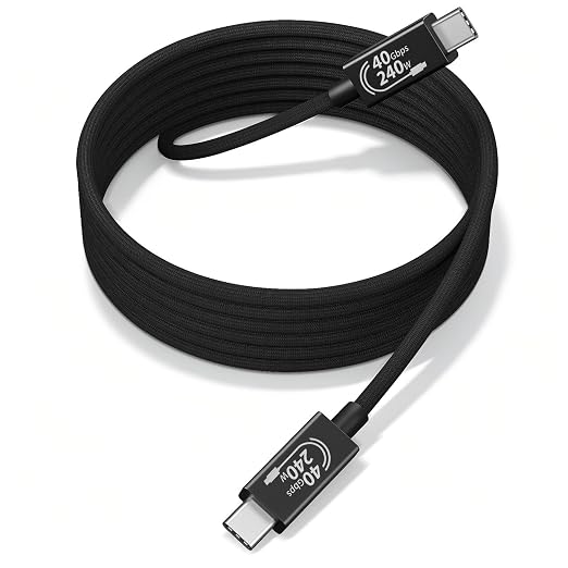 Thunderbolt 4 Cable, [40Gbps Data Transfer]Long USB C Cable 2M/6.6FT, 8K/4K 60Hz Video & 240W PD 3.1 Fast Charging, Active USB Braided Cable Cord Compatible with Thunderbolt 3/USB 4/MacBook Pro/iPhone