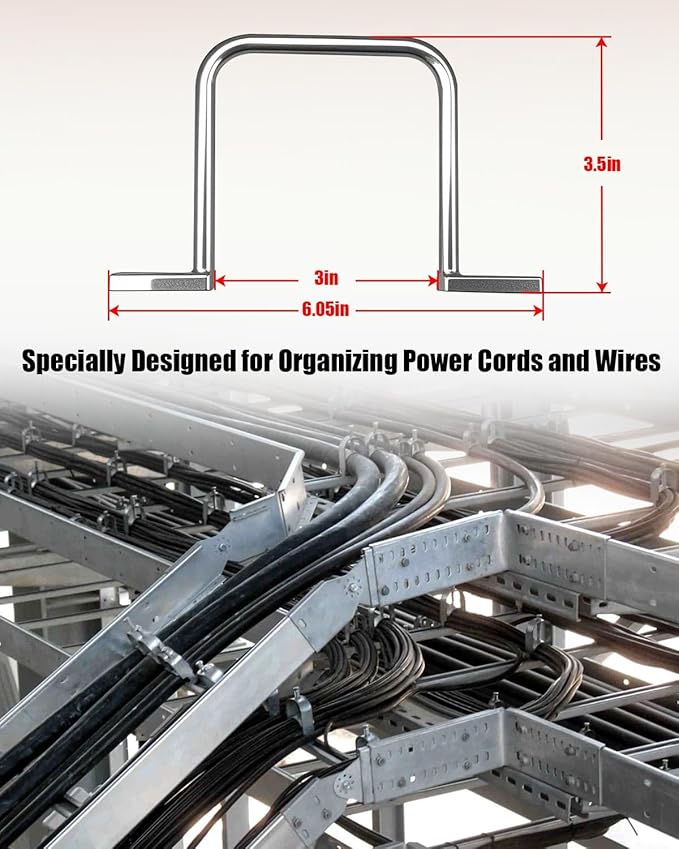 25Pcs 3 Inch D Rings, Aluminum Heavy Duty Distribution Rings for Managing and Organizing Electric Cables Wires, Silver